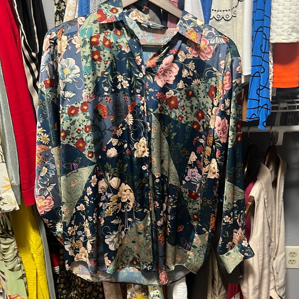 Zara shirt Satin